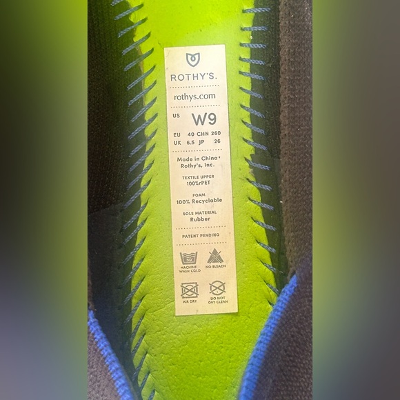 Rothy’s The Flat Black Round Toe Ballet Flats W9 Washable Knit Classic Comfort - Picture 7 of 9